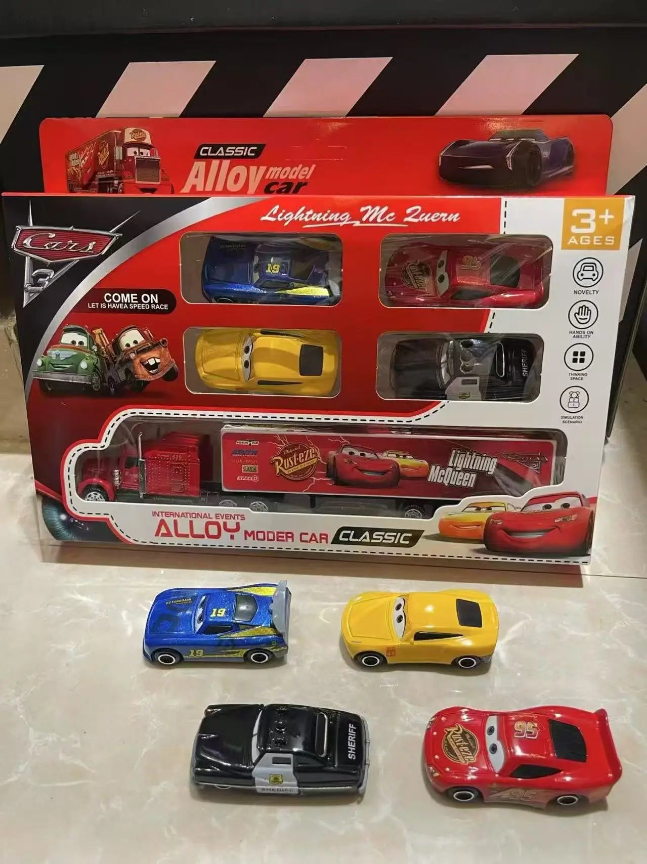 Desney 12pc/set Mcqueen Jackson Hot Sale Pixar Cars Lightning Storm Mater Pvc Model Back-Force Car Toy for Kids Birthday Gifts