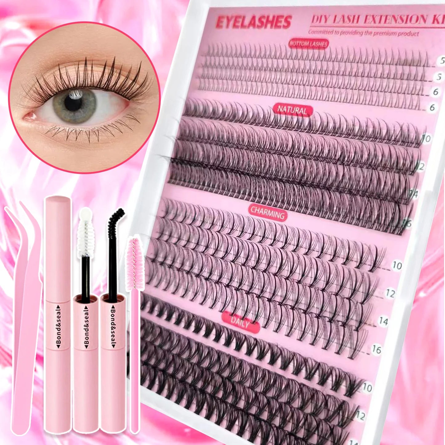 Show-Stopping Top & Bottom Lash Kit – 250/740 Cluster Bombshell Fluffy Volume, Mix-&-Match Lengths & Styles! Killer for Any Look