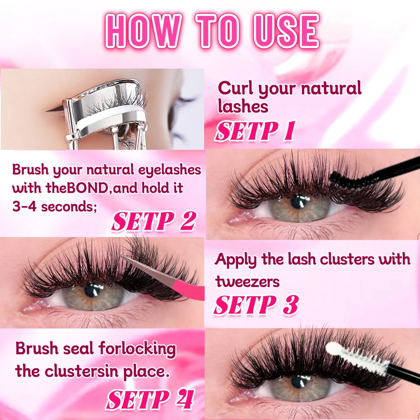 Show-Stopping Top & Bottom Lash Kit – 250/740 Cluster Bombshell Fluffy Volume, Mix-&-Match Lengths & Styles! Killer for Any Look