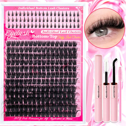 Show-Stopping Top & Bottom Lash Kit – 250/740 Cluster Bombshell Fluffy Volume, Mix-&-Match Lengths & Styles! Killer for Any Look