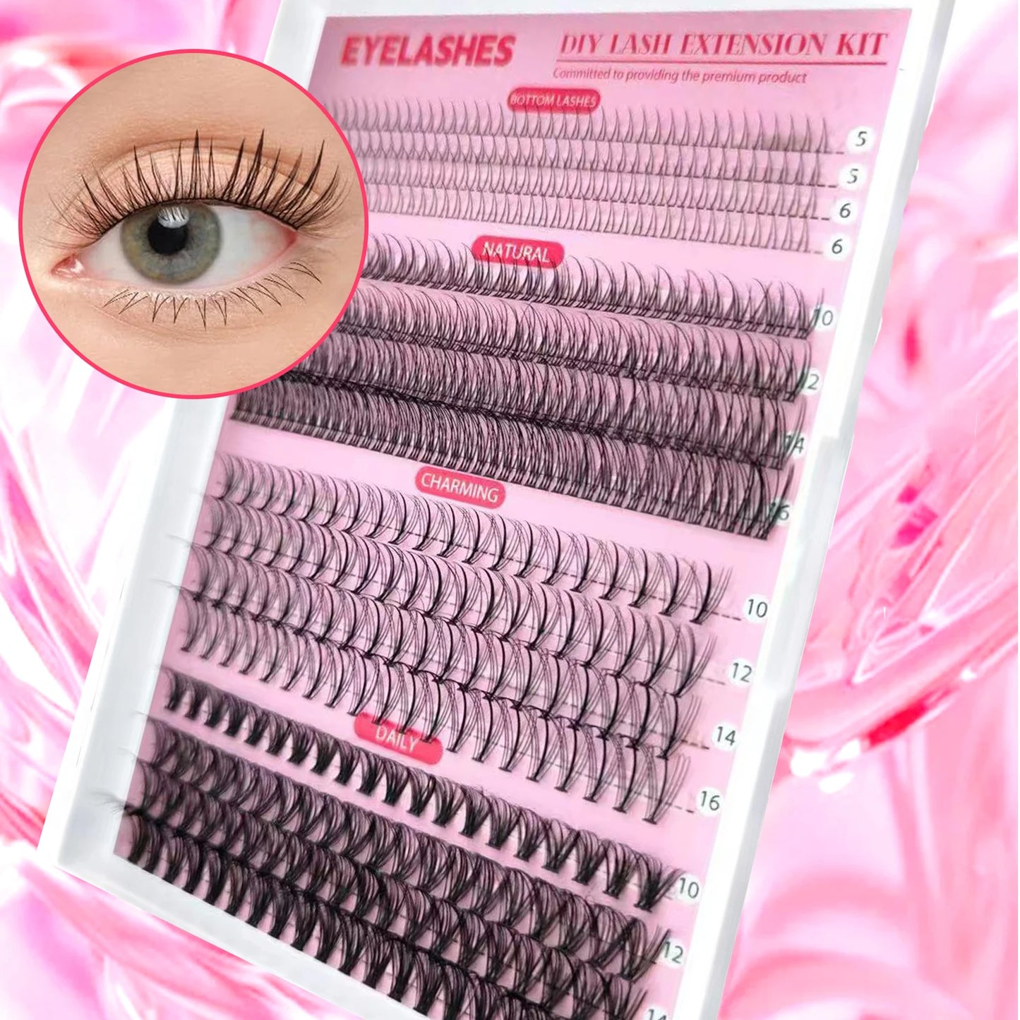 Show-Stopping Top & Bottom Lash Kit – 250/740 Cluster Bombshell Fluffy Volume, Mix-&-Match Lengths & Styles! Killer for Any Look