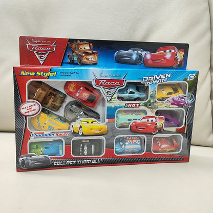 Desney 12pc/set Mcqueen Jackson Hot Sale Pixar Cars Lightning Storm Mater Pvc Model Back-Force Car Toy for Kids Birthday Gifts