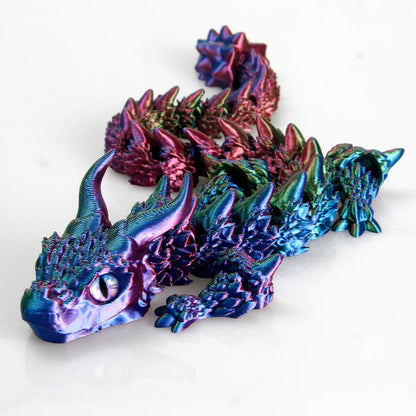 3D Printed Magic Dragon Movable Joint Fidget Toy Rotatable Articulated Office Desktop Ornament Adults Kid Toy Crafts Gift