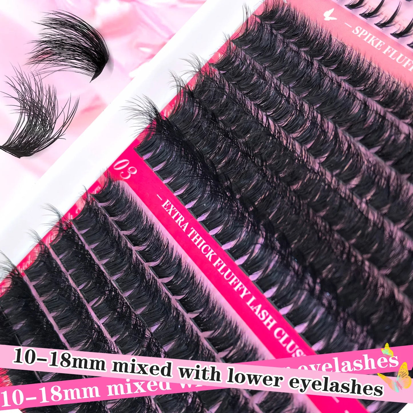 Show-Stopping Top & Bottom Lash Kit – 250/740 Cluster Bombshell Fluffy Volume, Mix-&-Match Lengths & Styles! Killer for Any Look